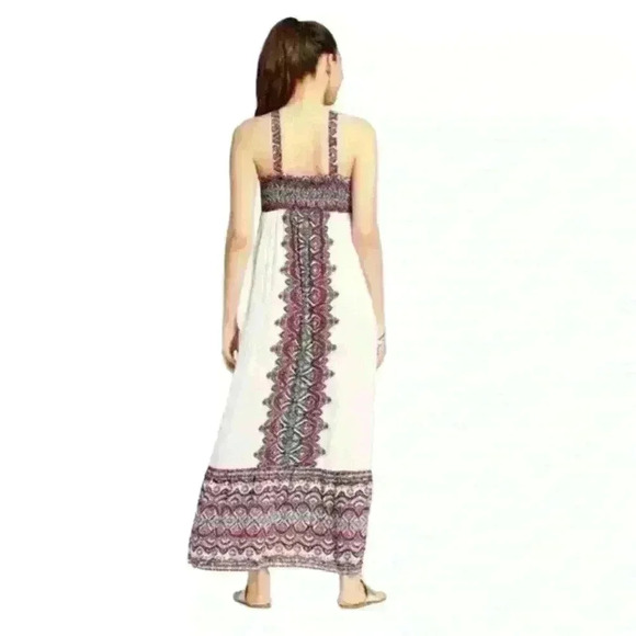 Xhilaration Tie-Front Maxi Dress Size XS Ivory Beach Boho Summer Vacations - Picture 2 of 12